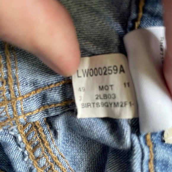 LL Bean Cropped Wide Leg 5 Pocket Pima Cotton Blend Jeans Size 16 Regular - Picture 10 of 10